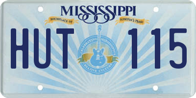 MS license plate HUT115