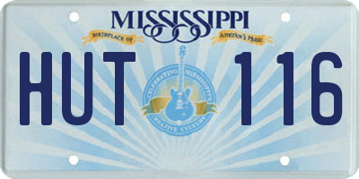 MS license plate HUT116