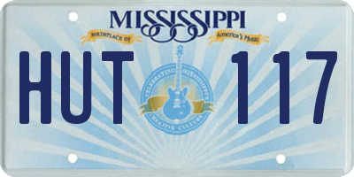 MS license plate HUT117