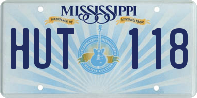 MS license plate HUT118