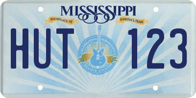 MS license plate HUT123