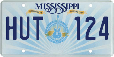 MS license plate HUT124