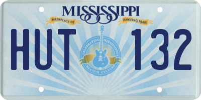 MS license plate HUT132