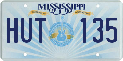 MS license plate HUT135