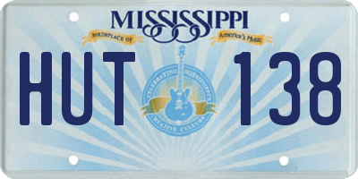 MS license plate HUT138