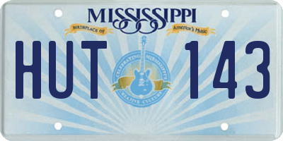 MS license plate HUT143