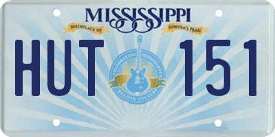 MS license plate HUT151