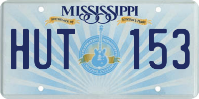 MS license plate HUT153