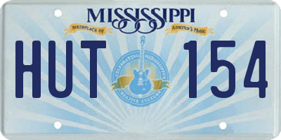 MS license plate HUT154