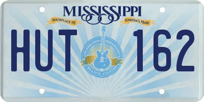 MS license plate HUT162