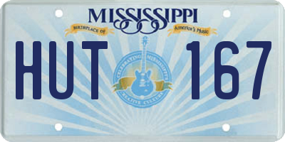 MS license plate HUT167
