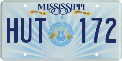 MS license plate HUT172