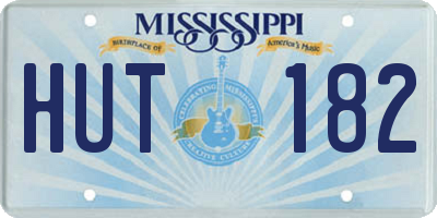 MS license plate HUT182