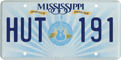 MS license plate HUT191