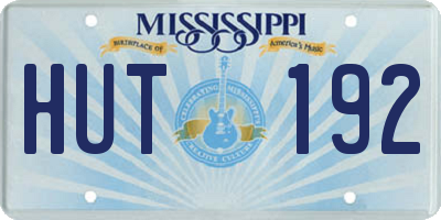 MS license plate HUT192