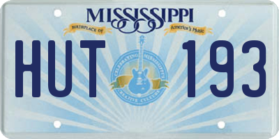 MS license plate HUT193