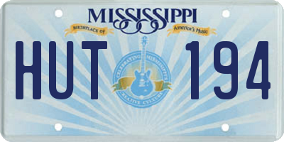 MS license plate HUT194