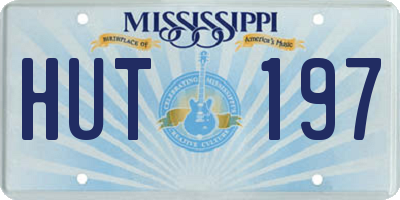 MS license plate HUT197