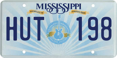 MS license plate HUT198