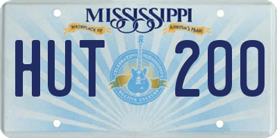 MS license plate HUT200