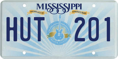 MS license plate HUT201