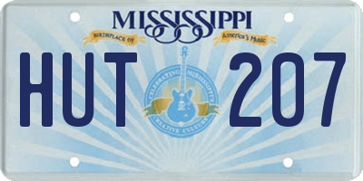 MS license plate HUT207