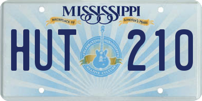 MS license plate HUT210