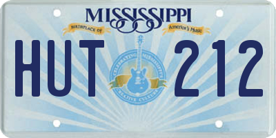 MS license plate HUT212