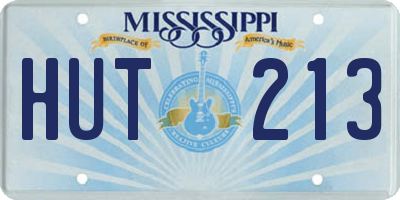 MS license plate HUT213