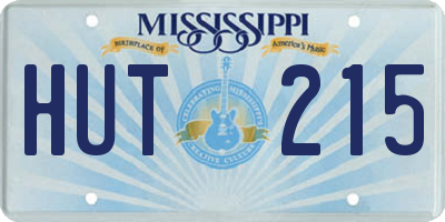 MS license plate HUT215