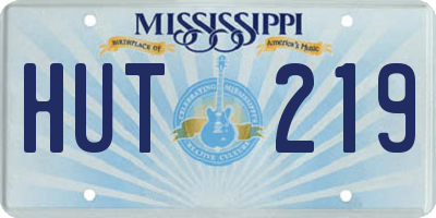 MS license plate HUT219