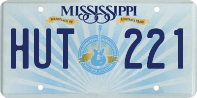 MS license plate HUT221