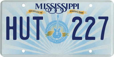 MS license plate HUT227