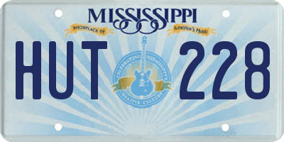 MS license plate HUT228