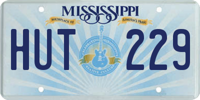 MS license plate HUT229