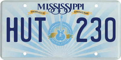 MS license plate HUT230