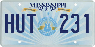 MS license plate HUT231