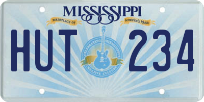 MS license plate HUT234
