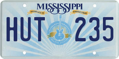 MS license plate HUT235