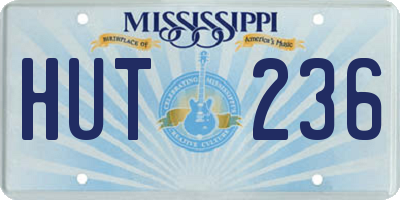 MS license plate HUT236