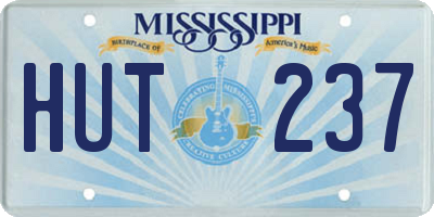 MS license plate HUT237