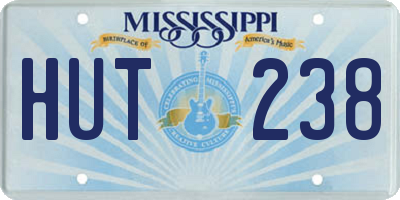 MS license plate HUT238