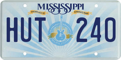 MS license plate HUT240