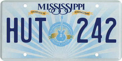 MS license plate HUT242