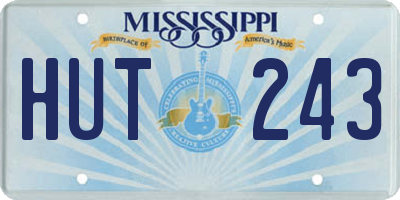 MS license plate HUT243