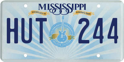 MS license plate HUT244