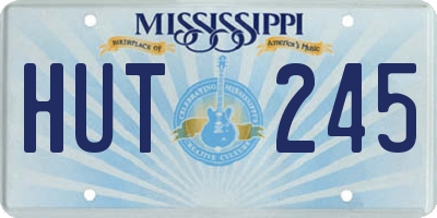 MS license plate HUT245