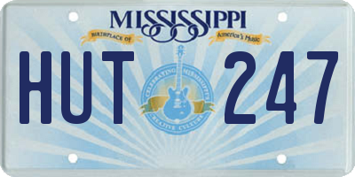 MS license plate HUT247