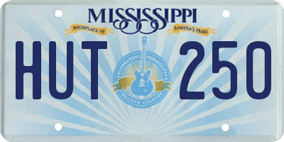 MS license plate HUT250