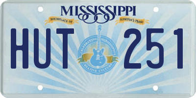 MS license plate HUT251